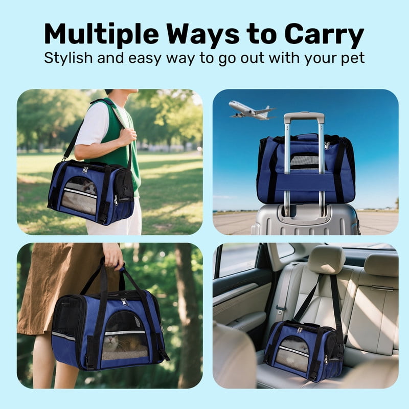 Cat Carriers Dog Carrier For Small Medium Cats Dog Soft Sided, Collapsible Waterproof Travel Puppy Carrier