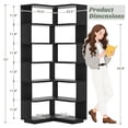 thumbnail image 3 of Homieasy 7-Tier Corner Bookshelf - Freestanding L-Shaped Etagere with Baffle for Home Office, Living Room & Bedroom,Black, 3 of 8