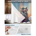 thumbnail image 5 of No Hook Shower Curtain with Snap-in Liner, Orange Blue Hippocampus Waterproof Fabric Bathroom Curtains, Funny Animals Modern Art Bath Curtains & Mesh Top Window 72"x96" Extra Long, 5 of 9