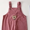 thumbnail image 5 of Toddler Boy Girl Soft Corduroy Suspender Pants Kids Overalls Loose Retro Fall Adjustable Button Overalls with Pocket Pink 1-2 Years, 5 of 5