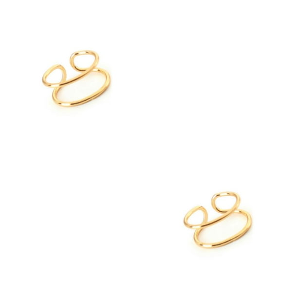Anillos para Mujer Sonducket Boda Fiesta Compromiso Ajustable Oro 2piezas