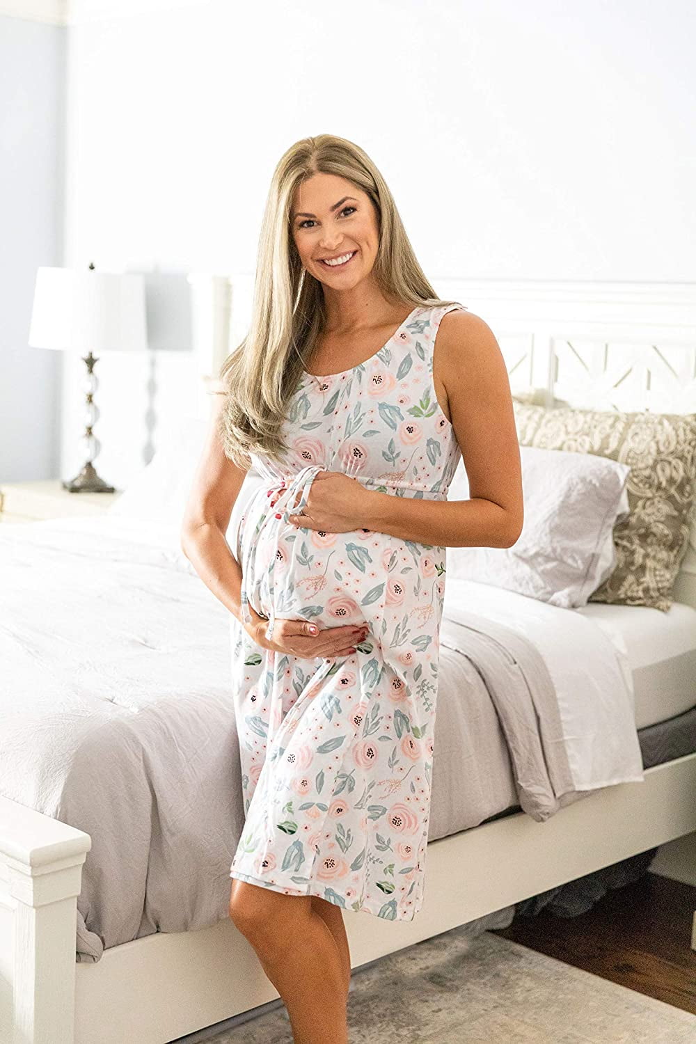 Baby Be Mine MaternityNursing Sleeveless Nightgown  Delivery Robe Set Nursing  Gown Maternity Gown Night Gown For Women With Maternity Robe Set  Walmart com
