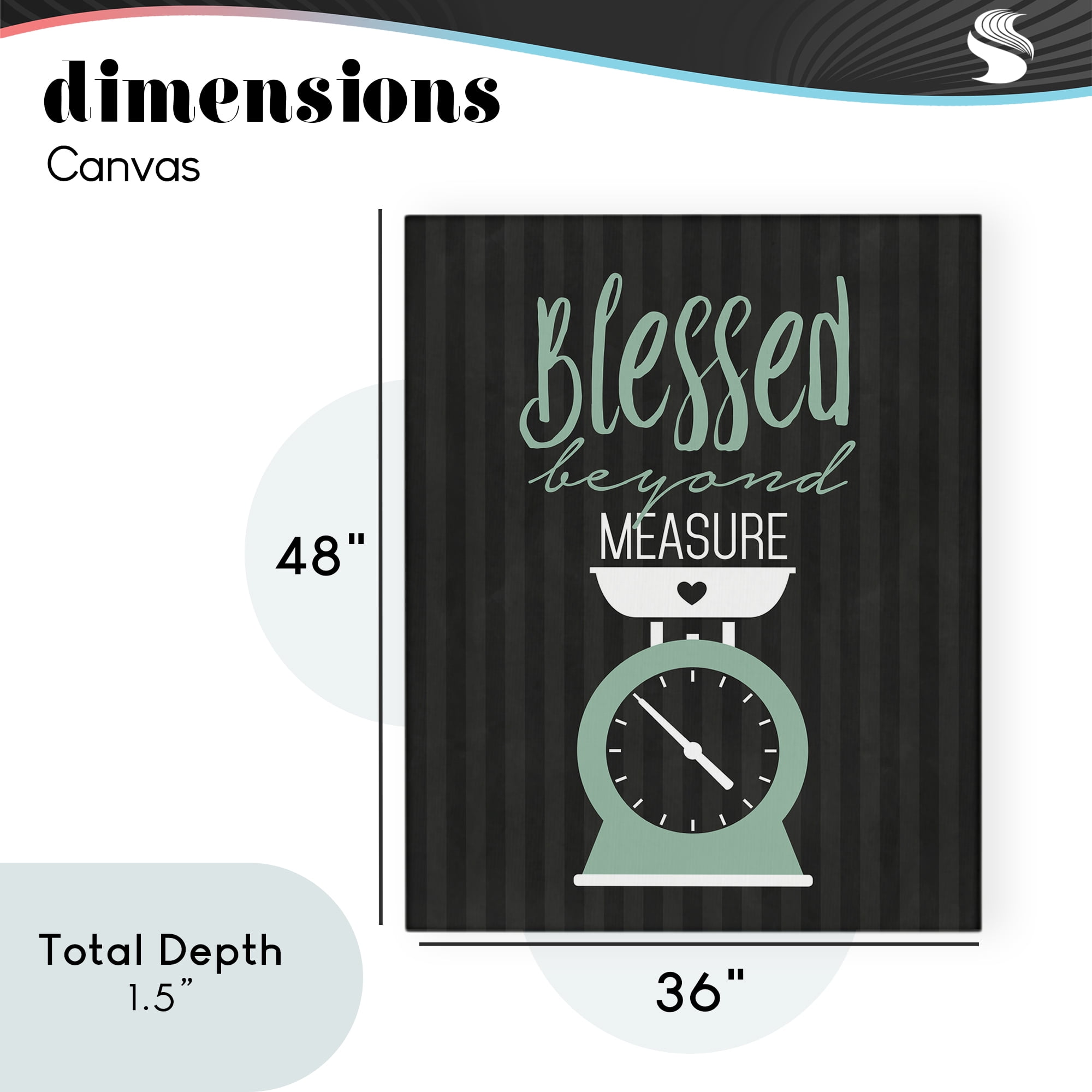Blessed Beyond Measure Scale Canvas Wall Art, design by Lettered and Lined