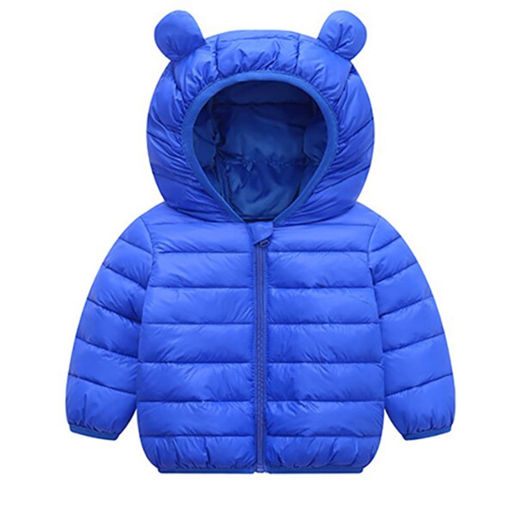 WIBACKER 1-5T Baby Boy Girl Cute Ear Hooded Puffer Jacket Pants Snowsuit Toddler Kid Winter Coat