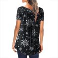 thumbnail image 5 of 2023 Women's Floral Tunic Tops Casual Blouse V Neck Short Sleeve Buttons Up T-Shirts, 5 of 6