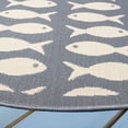 thumbnail image 4 of SAFAVIEH Courtyard Tranter Fishes Indoor/Outdoor Area Rug, Grey/Beige, 4' x 4' Round, 4 of 6