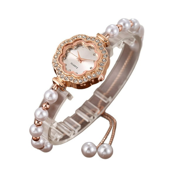 New All-Match Small Lace Diamond Bracelet Watch Women's Pearl Quartz Watch