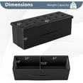 thumbnail image 3 of CZMDZH 43 Inches Folding Storage Ottoman Bench, Upholstered PU Leather Storage Chest with Side Pocket, Padded Seat, End of Bed Bench,Black, 3 of 16