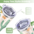thumbnail image 5 of Mug with Handle and Straws 40 oz Stainless Steel Cactus Travel Cup Birthday Present for Men Dad Son Husband Gifts for Him/Her Water Bottle, 5 of 7