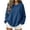 Blue, variant on Tqcoqu Women's Solid Corduroy Crew Neck Sweatshirt, Long Sleeve Oversized Loose Fall Winter Casual Commuter Pullover Top