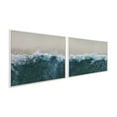 thumbnail image 2 of Kate and Laurel Sylvie Waves Crashing on the Beach 1 and 2 Framed Canvas Wall Art Set by The Creative Bunch Studio, 2 Piece Set 28x38 White, Tropical Ocean Beach Art for Wall, 2 of 6