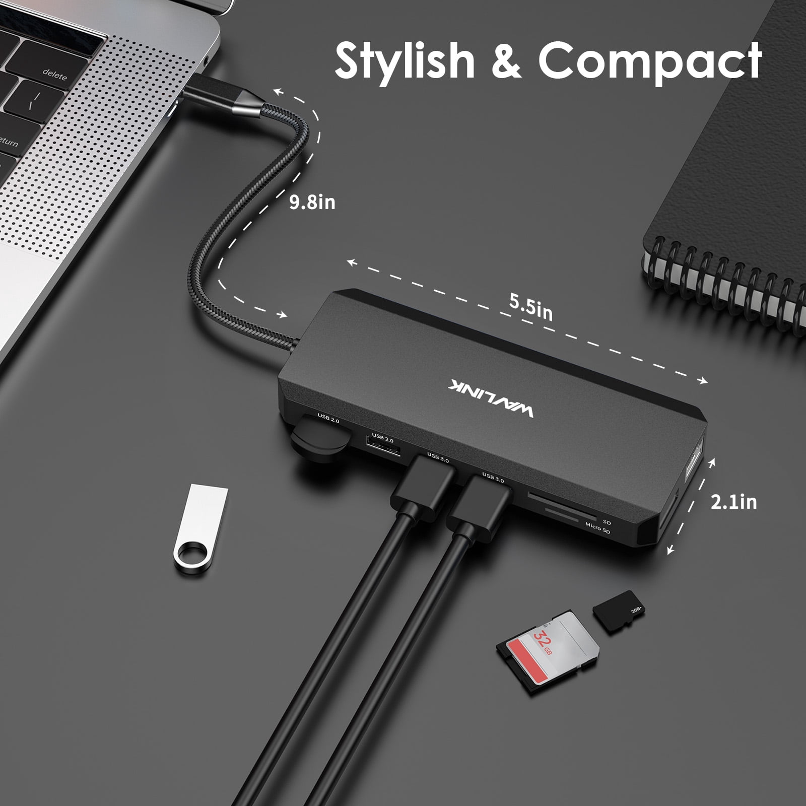 WAVLINK USB C Hub Triple Monitor, 12-in-1 Laptop Docking Station, Multiport Adapter with Dual 4K HDMI, 4K DP, 100W PD IN, 5Gbps USB3.0, USB2.0, RJ45, SD/TF Slots, Audio/Mic