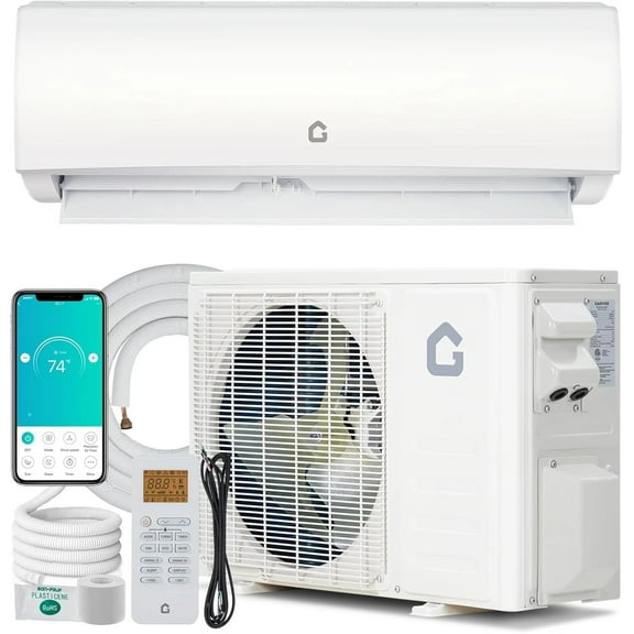 21 Seer2 Split Air Conditioner 18,000 Btus Mini Split Ac/Heating System, Inverter Ductless Air Conditioner w/Alexa, Heat Pump & Installation Kit, Wall Mounted Ac Unit Cools Room Up to 1250 Sq.Ft,230V