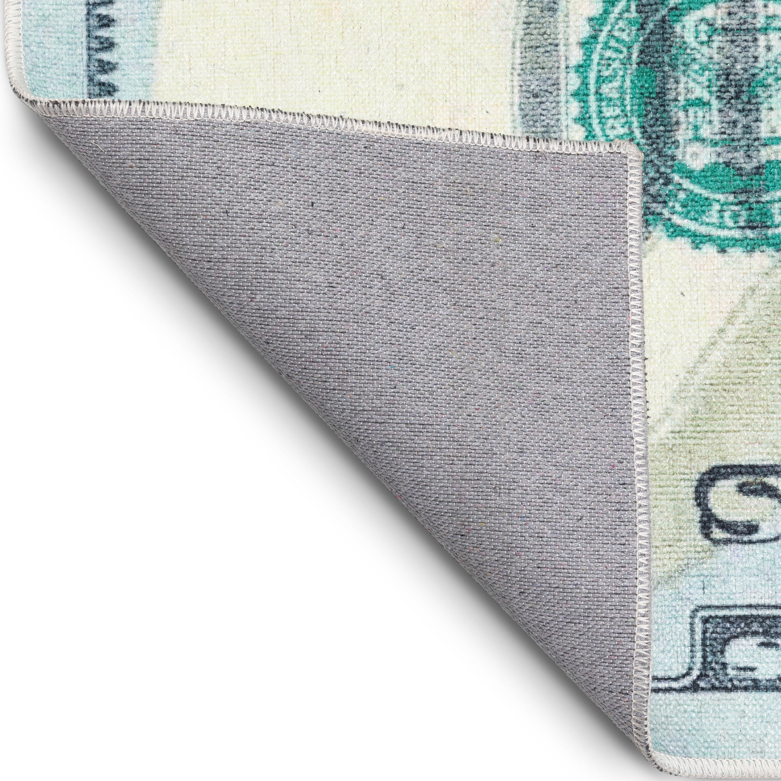 Well Woven Money Dollar Front Novelty Novelty Green Blue 3'3" x 7'10" Runner Rug