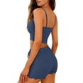 thumbnail image 5 of LIZUOJUN Women's Pajama Set 2 Piece Lounge Set Loungewear Soft Sleepwear Summer Sleeveless Pjs Tank Top Pants With Lace Edges, Navy,M, 5 of 5