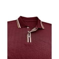 thumbnail image 6 of Zimjoy Red Polo Shirts for Men Long Sleeve Ribbed Textured Regular Fit Polos Business Collared Strechy Golf Shirt Men Button Fall Clothes, Wine 3XL, 6 of 7