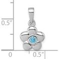 thumbnail image 4 of Sterling Silver Rhodium-plated Polished Blue CZ Flower Pendant Material Primary Purity Classic Breathtaking Radiant An unforgettable keepsake to treasure forever, 4 of 4