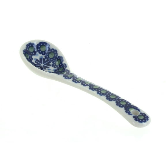 Blue Rose Polish Pottery Festive Fir Sugar Spoon