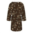 thumbnail image 5 of Women's Fleece Plush Robe Long Warm Plush Bathrobe Loungewear Jacket Printed Comfort Robe, 5 of 5