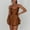 Brown, variant on Woman Bermuda Shorts Pink Satin Backless Mini Romper Dress With Shorts Sexy Strap Playsuits Tie Back Summer Ruffle Layer Jumpsuits Dress Mother's Day