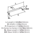thumbnail image 5 of Amerock Coble 5-1/16 inch (128mm) Center-to-Center Polished Chrome Cabinet Pull, 5 of 6