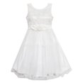 thumbnail image 1 of Girls Dress Shinning Sequins Tulle Layers Party Pageant White 6, 1 of 4