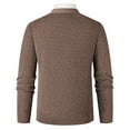 thumbnail image 4 of safuny Men's Cardigan Regular V-Neck Long Sleeve Buttoned Warm Formal Casual Outerwear Khaki L, 4 of 7