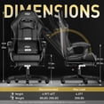 thumbnail image 3 of HLDIRECT Ergonomic Gaming Chair with Footrest, Gamer Chair with Lumbar & Headrest, Computer Chair for Adults, Black, 3 of 6
