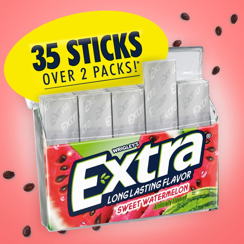 EXTRA Gum SWEET WATERMELON Sugar Free Chewing Gum Mega Pack, 35 Stick (Pack of 6)