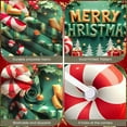 thumbnail image 4 of Gold Lettering Christmas Banner Green Background Holiday Backdrop Gift Boxes Candy Canes Festive Background for Christmas Party Holiday Decoration Family Gathering, 4 of 9