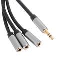 thumbnail image 2 of Audio Cable, Durable 3 In 1 Audio Splitter Cable  For Computer 3.5mm/0.1in 1 Male To 3 Female 0.3m/11.8in, 2 of 8