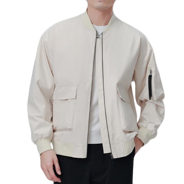 Lovzfmll Baseball Veste pour Homme Grande et Longue Style Workwear Coupe Décontractée Kaki, 2TG