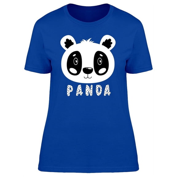 Cute Panda Face Doodle Cartoon T-Shirt Women -Image by Shutterstock, Female x-Large