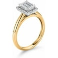 thumbnail image 3 of Gems Jewels Women's 925 Sterling Silver 2.26 Ctw Emerald Cut White Diamond Wedding Engagement Anniversary Halo Ring 14K Yellow Gold Plated -10, 3 of 3