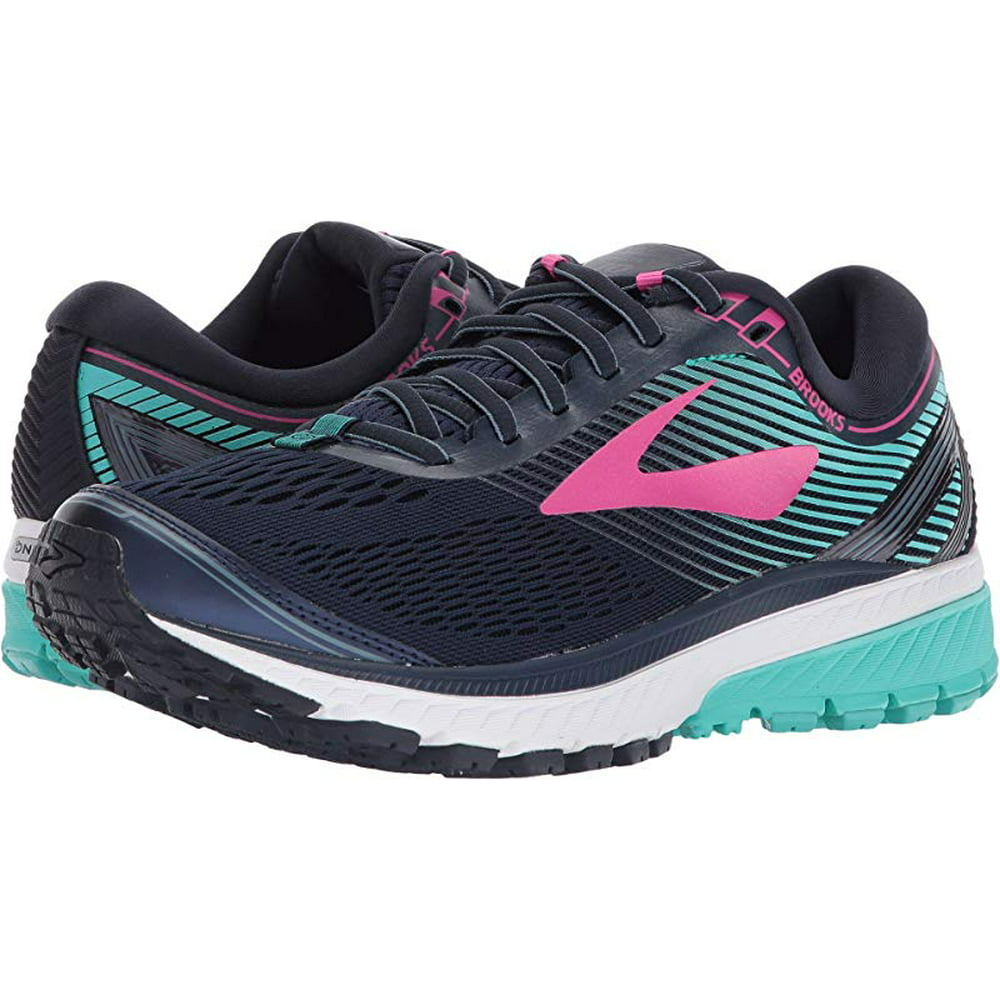 Brooks - Brooks Women's Ghost 10 Running Shoe, Navy/Pink/Teal Green, 5 ...