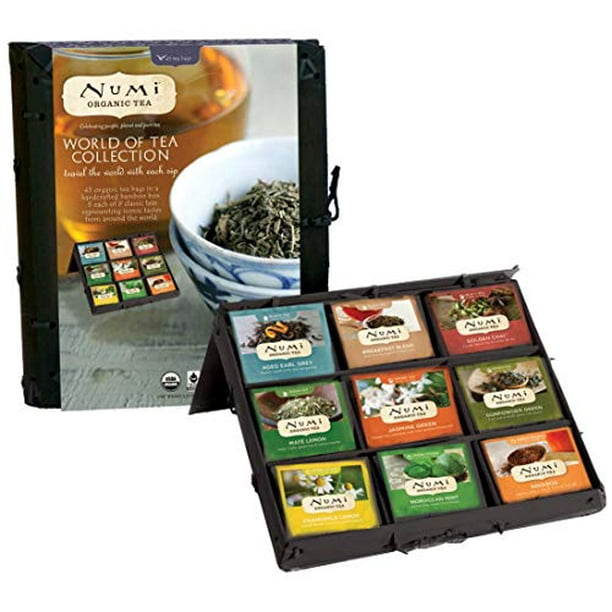 Numi Organic Tea World of Tea Variety Gift Set, 45 Black, Green, Mate