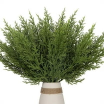 Triani 20Pcs Artificial Pine Stems 12.6 Inch Faux Pine Greenery Stems Fake Christmas Greenery Stems Plastic Pine Picks for Garland Wreath Tree Home DIY Xmas Decor (Green)