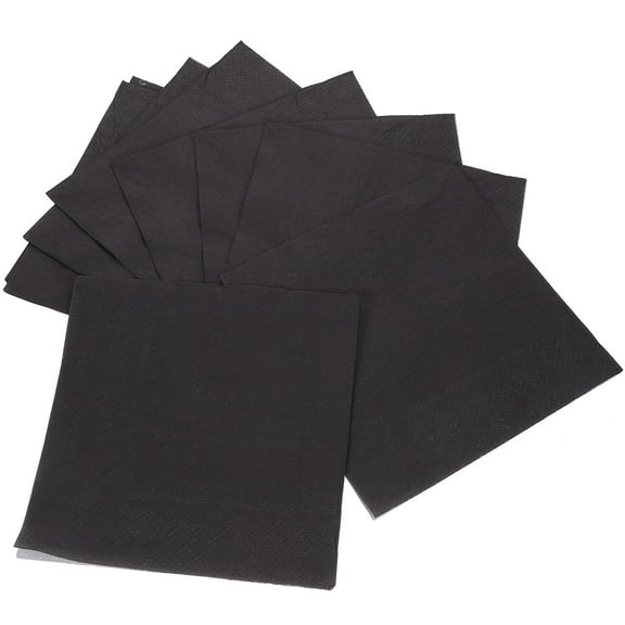 MIPCASE Black Paper Cocktail Napkins Double Layered Party Napkins for Weddings and Events