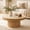 35.43" Natural, variant on BFJDM35.43 Inch Round Coffee Table with Travertine Texture Sintered Stone Top, Mid-Century Modern Pedestal Center Table, Wood Coffee Tables for Living Room Bedroom Apartment, Easy Assembly, Walnut