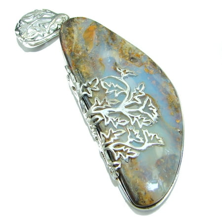 Boulder Opal - Huge Authentic Australian Boulder Opal .925 Sterling Silver handmade Pendant by SilverRush Style