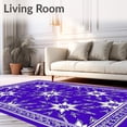thumbnail image 2 of ODIKA 6'x9' Machine Washable Non-Slip Area Rug, Nordic with Radiant Snow Starburst Highlights High Traffic Rug with Pad, Purple, 629837, 2 of 8
