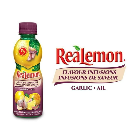 ReaLemon Infusions de saveur- Ail, 100% jus de citron, bouteille de 240 ml 240 ml