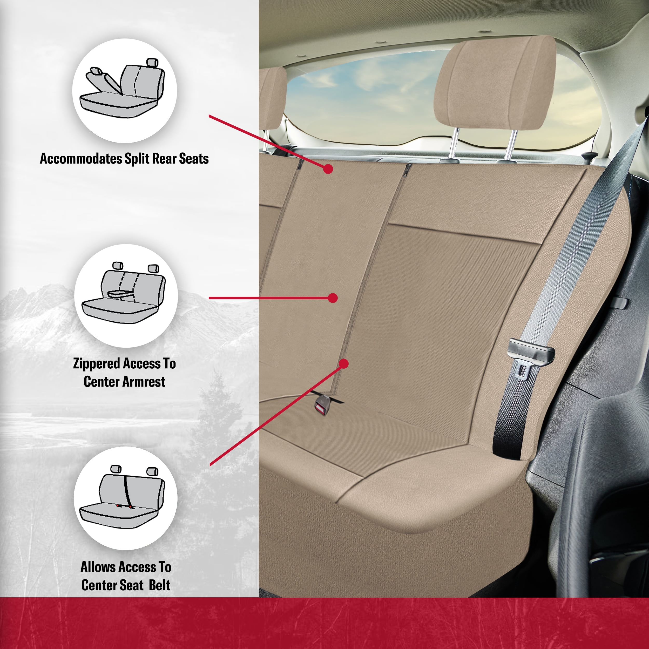 Genuine Dickies 3-Piece Tan Peterson Seat Covers, 43974WDI