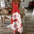 thumbnail image 2 of Vestido de Verano Casual de las Mujeres, Impresión Plegada Casual de Verano, Vestido de Cuello en V sin Mangas de Camis, 2 of 8