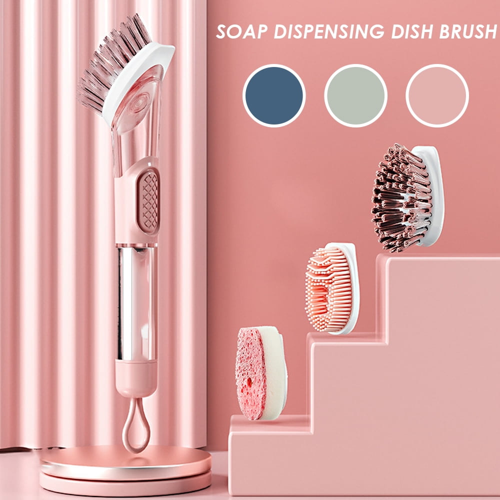 GORWARE Soap Dispensing Dish Brush Dish Washing Brush Pot Cleaning