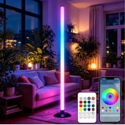 ICRGB Corner Floor Lamp, Smart LED Floor Lamps with App & Remote Control, Music Sync, 16 Million Colors, Auto Timer, Modern Ambient Standing Light for Gaming Room, Living Room, Bedroom
