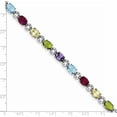 thumbnail image 4 of Sterling Silver Rhodium-Plated 7Inch Multicolor Cz Bracelet (7 X 7) Made In Thailand qx691cz, 4 of 5