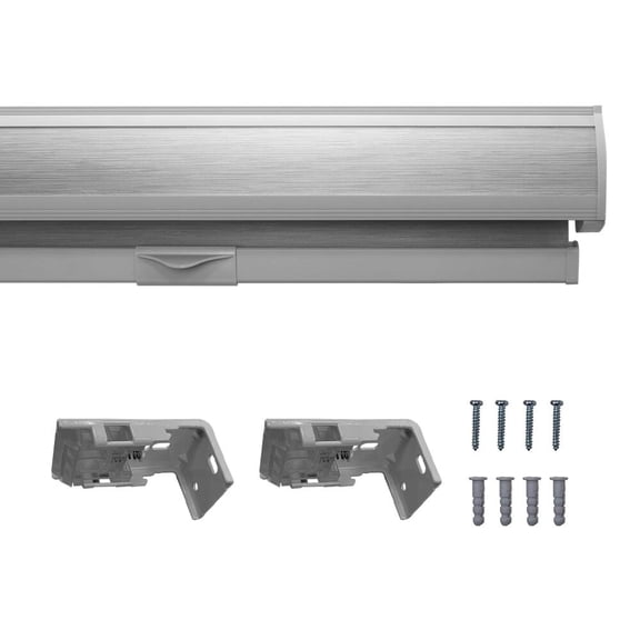 Lumi Blackout Cord-Free Zebra Blinds Fabric Roller, Grey