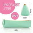 thumbnail image 2 of Estuche de cuero para lápices, 2 unidades, bonito y delgado, pequeño estuche para lápices, precioso bolso de papelería, bolsa de cosméticos portátil, bolsa con cremallera para lápices, 2 of 8