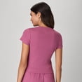 thumbnail image 3 of Hanes Originals Women's Supersoft Comfywear Rib Baby Doll Tee Mauve Mood L, 3 of 7